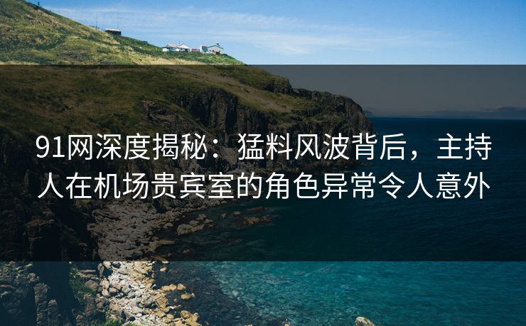 91网深度揭秘：猛料风波背后，主持人在机场贵宾室的角色异常令人意外