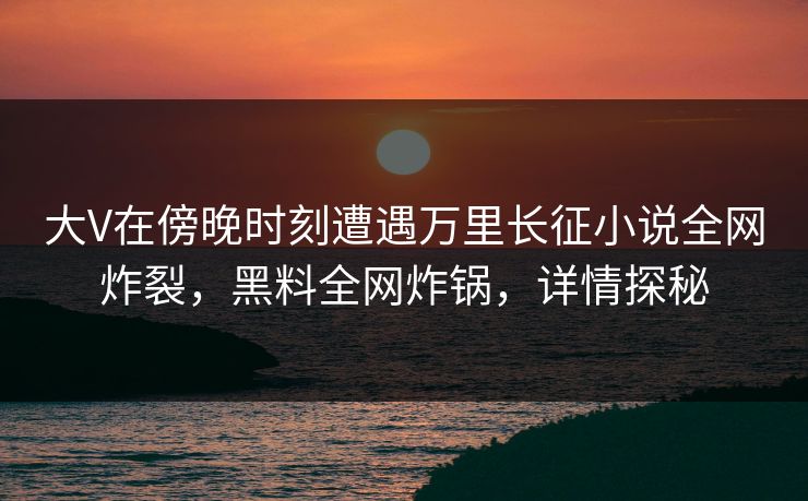 大V在傍晚时刻遭遇万里长征小说全网炸裂，黑料全网炸锅，详情探秘