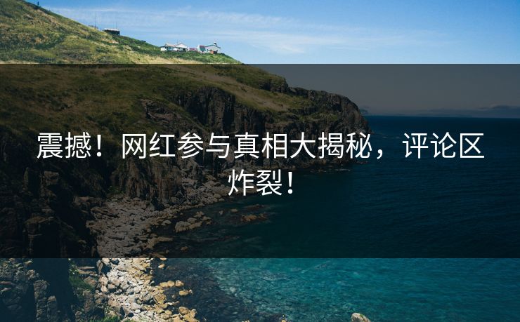 震撼！网红参与真相大揭秘，评论区炸裂！